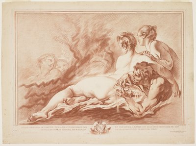 Nereïden en Triton, ca. 1762 door Giles Demarteau